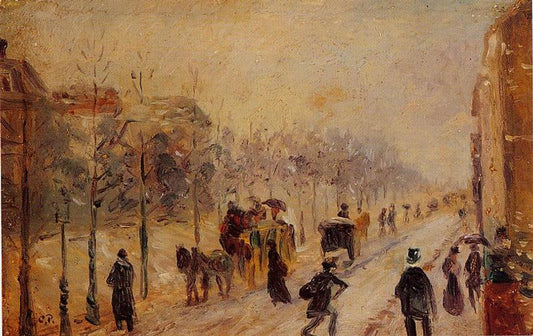 Boulevard des Batignolles, vintage artwork by Camille Pissarro, 12x8" (A4) Poster