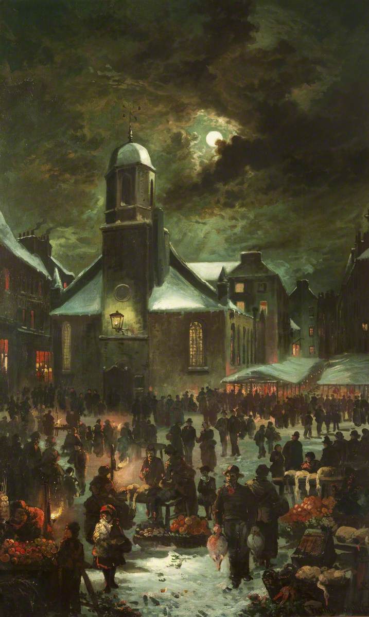 Goose Fair, Old St Matthew's Church, vintage artwork by Franz Hopfner, 12x8" (A4) Poster