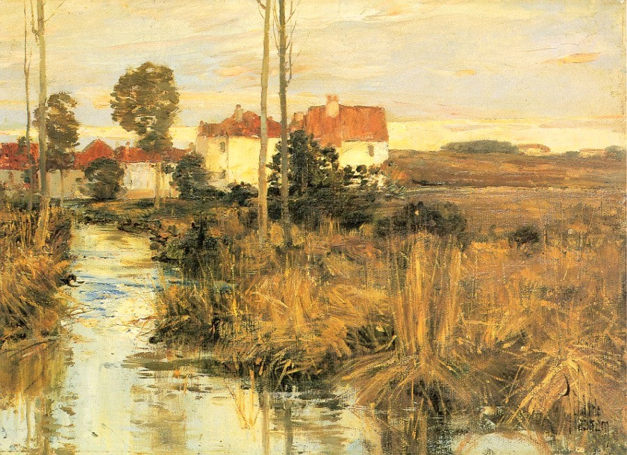 Autumn Twilight, vintage artwork by Childe Hassam, 12x8" (A4) Poster