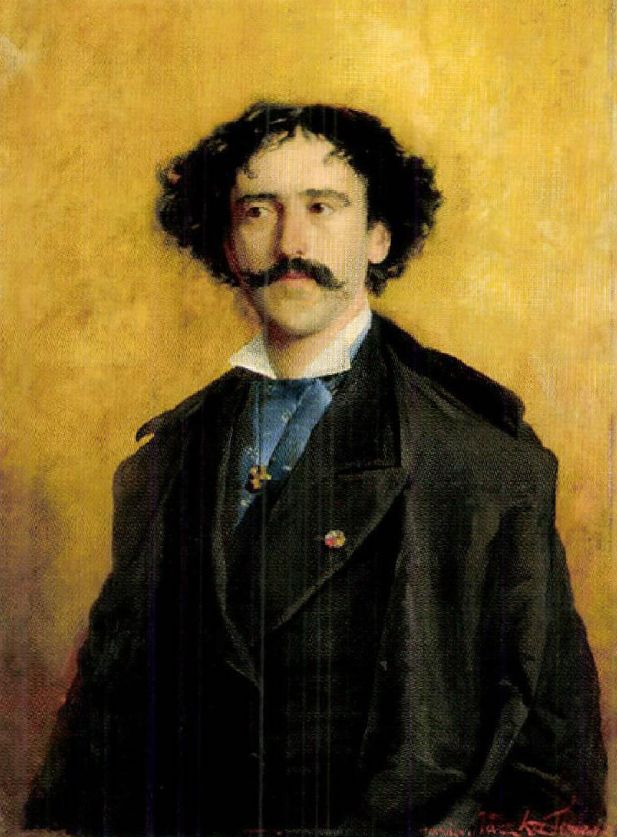 Portrait of Violinist Pablo de Sarasate, vintage artwork by Ferencz (Franz) Paczka, 12x8" (A4) Poster
