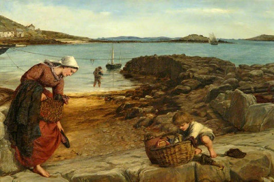 Leaving at Low Water, vintage artwork by James Clarke Hook, R.A., A3 (16x12") Poster Print