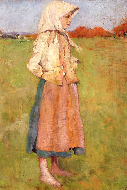 Peasant Girl by Jozef Mehoffer,A3(16x12")Poster