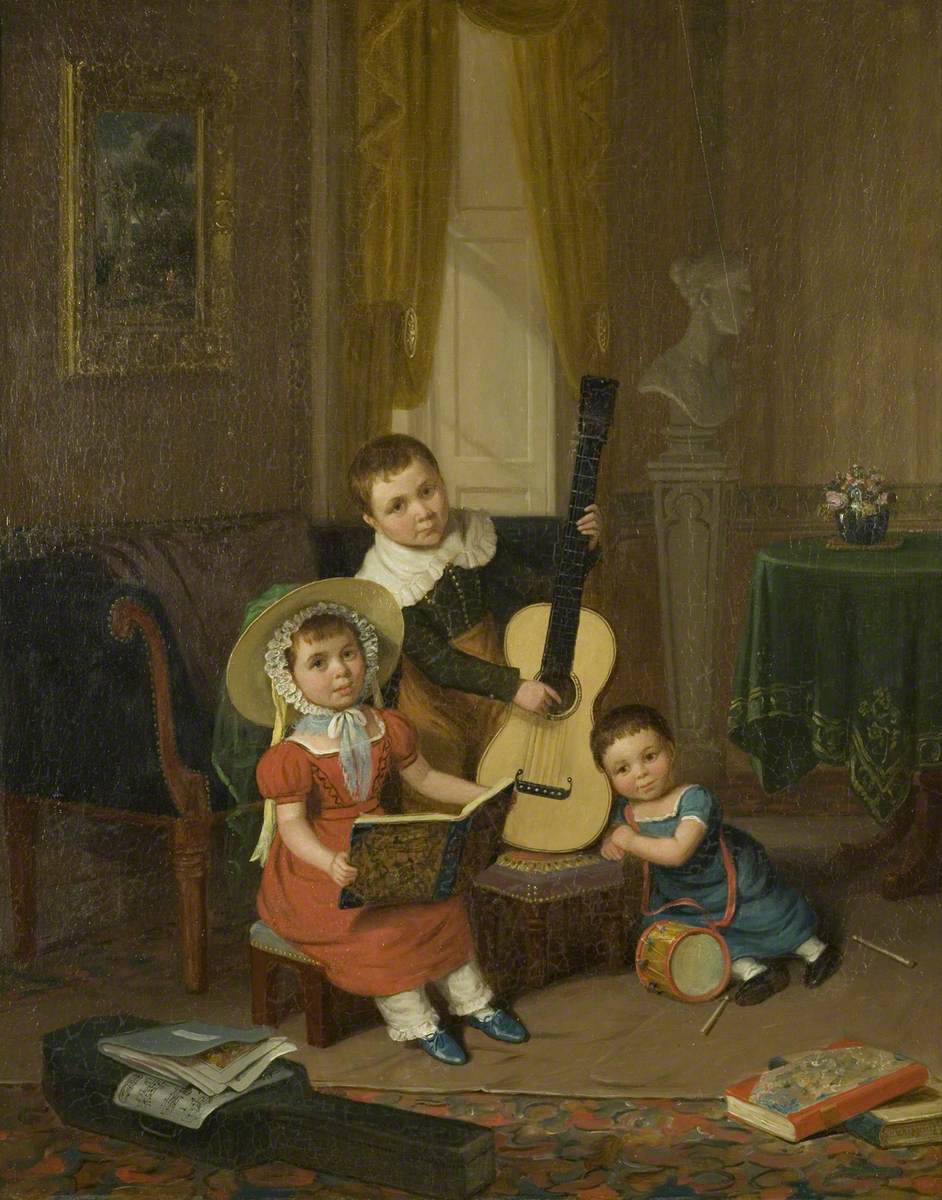 The Young Trio, vintage artwork by Edward Villiers Rippingille, A3 (16x12") Poster Print