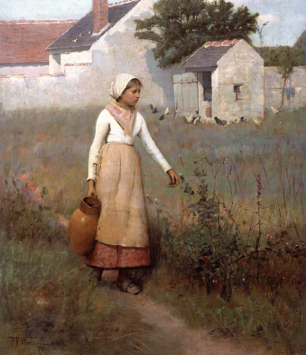 Returning from the Well by Percy Franklin Woodcock,A3(16x12")Poster