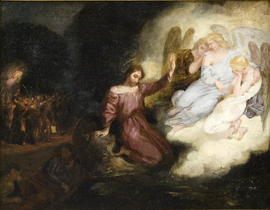 Esquisse pour Le Christ au Jardin des Oliviers (Sketch for Christ in the Garden of Olives), vintage artwork by Eugène Delacroix, A3 (16x12") Poster Print