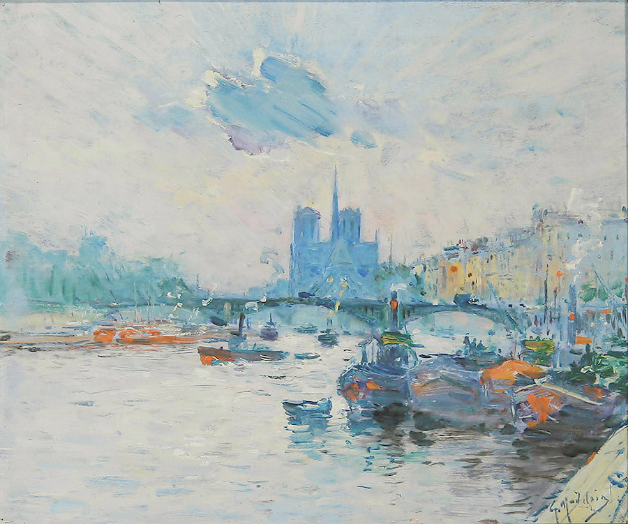 Notre-Dame from le Pont de l'Archevêche by Gustave Madelain,A3(16x12")Poster