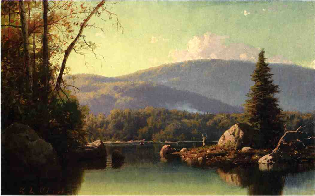 Prospect Mountain from Rawuette Lake, vintage artwork by George Lafayette Clough, 12x8" (A4) Poster
