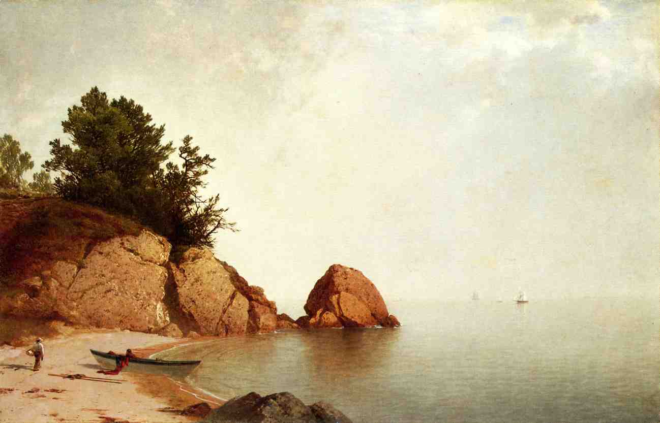 Beach at Newport, vintage artwork by John Frederick Kensett, A3 (16x12") Poster Print
