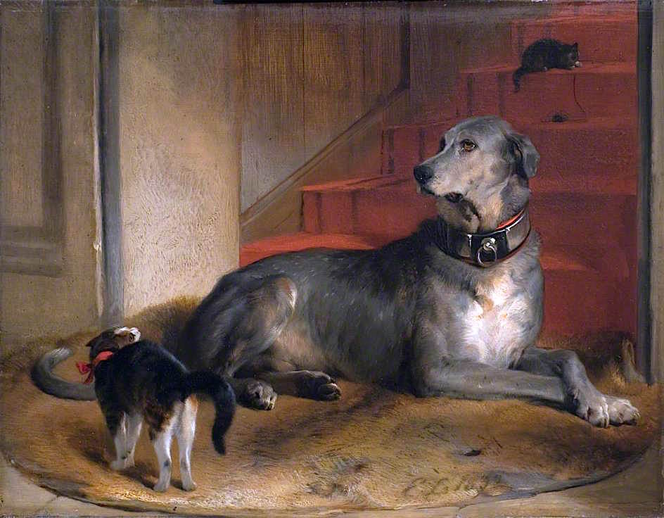 Lady Blessington's Dog: The Barrier, vintage artwork by Sir Edwin Landseer, A3 (16x12") Poster Print