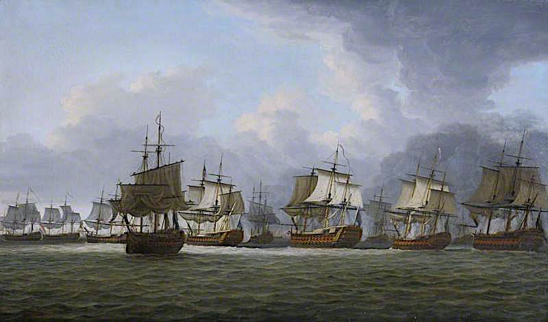 The Battle of the Dogger Bank, vintage artwork by Dominic Serres, 12x8" (A4) Poster