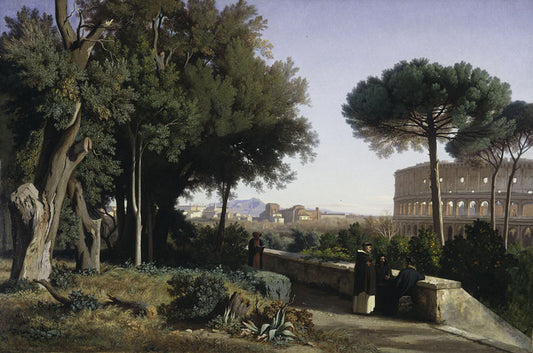 Colosseum Viewed from the Palatine, vintage artwork by Jean-Achille Benouville, A3 (16x12") Poster Print