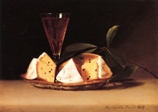 Still Life with Raisin Cake, vintage artwork by Raphaelle Peale, 12x8" (A4) Poster