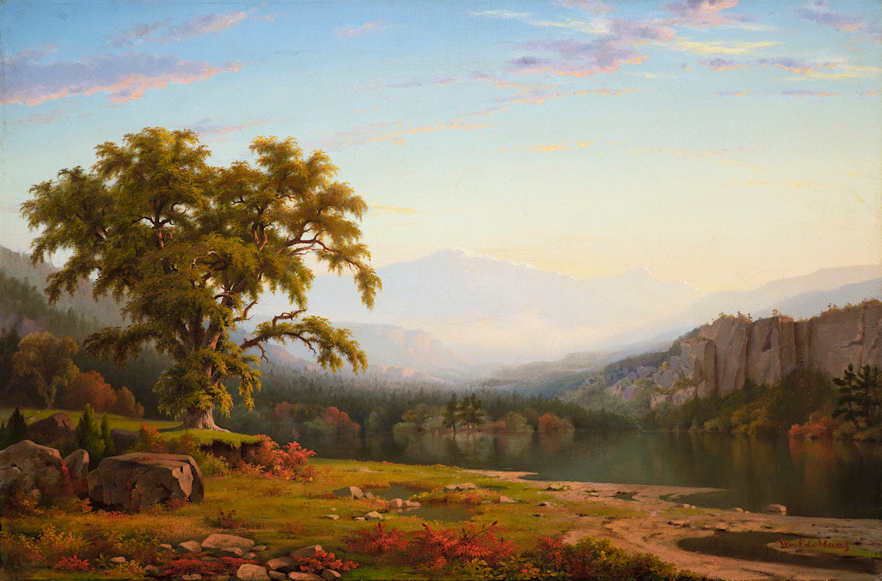 Mount Washington, New Hampshire, vintage artwork by William Frederick de Haas, 12x8" (A4) Poster