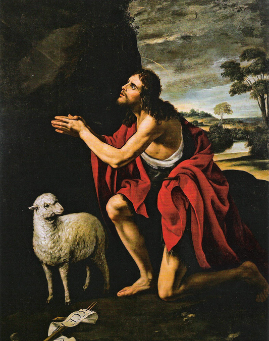 John the Baptist at Prayer, vintage artwork by Juan van der Hamen, 12x8" (A4) Poster