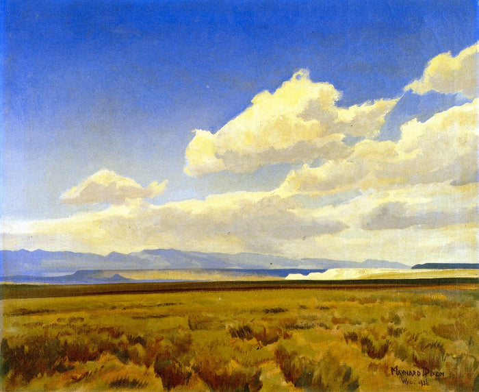 Wind of Wyoming, vintage artwork by Maynard Dixon, 12x8