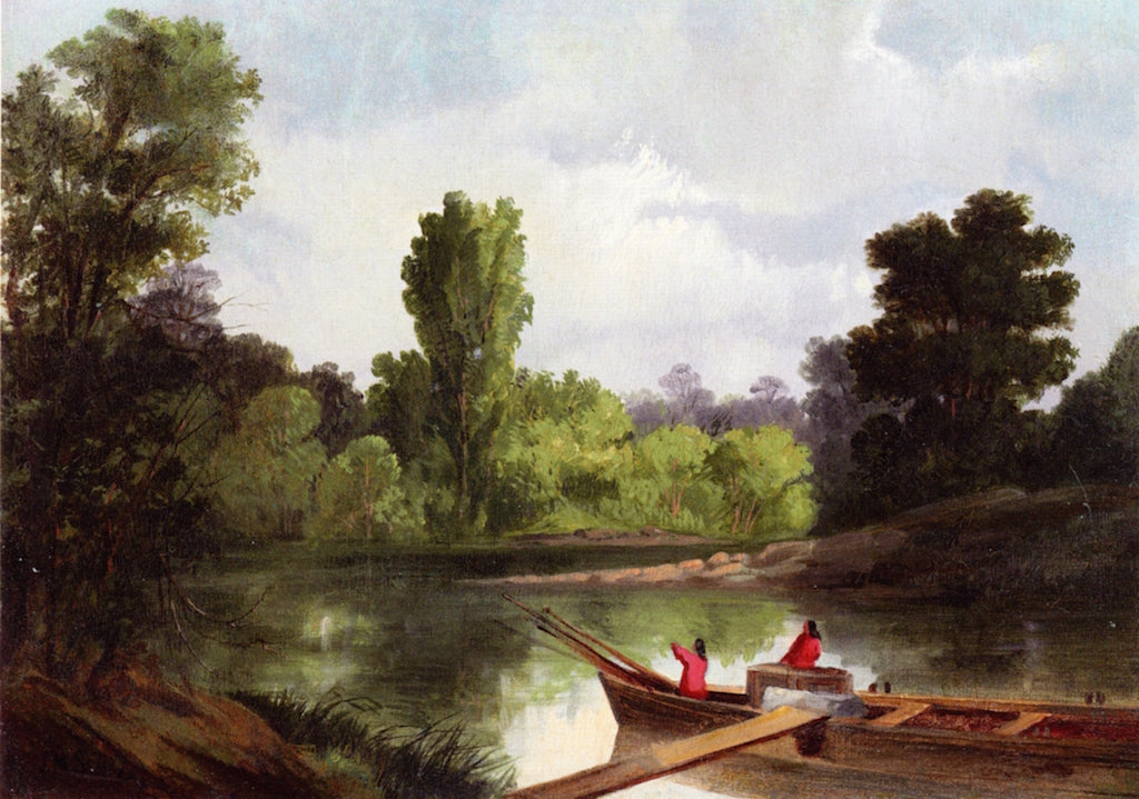 Chinook Indian Guides on the Clackamas River, vintage artwork by John Mix Stanley, A3 (16x12") Poster Print