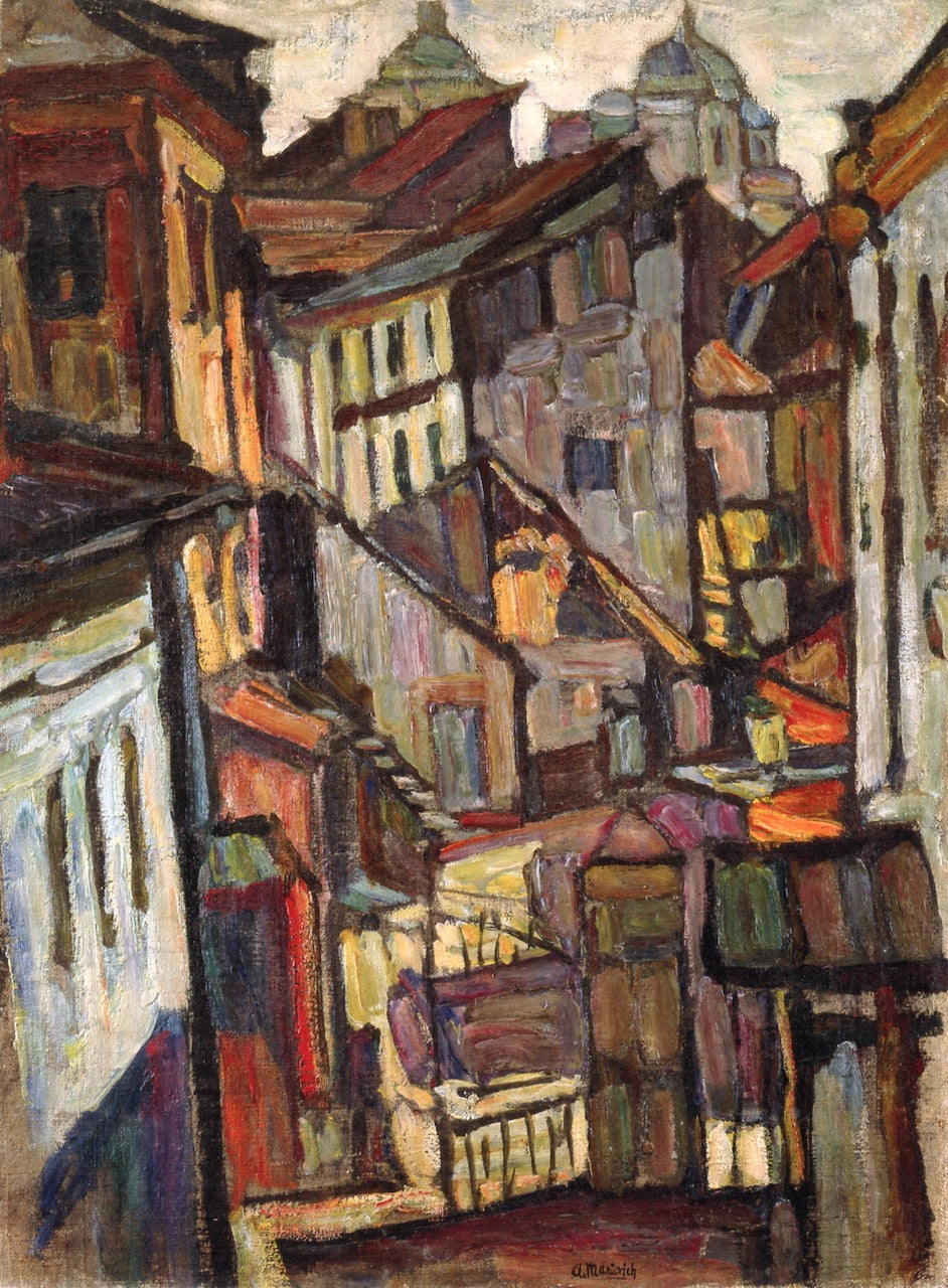 Moscow III, vintage artwork by Abraham A. Manievich, 12x8" (A4) Poster