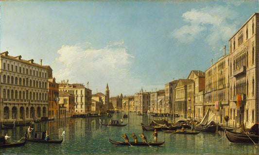 The Grand Canale from the Palazzo Foscari, vintage artwork by Canaletto, 12x8" (A4) Poster