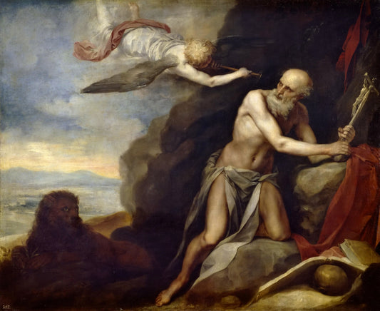 St Jerome in Penitence, vintage artwork by Alonso Cano, 12x8" (A4) Poster