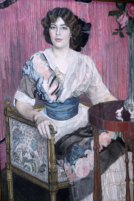 Portrait of Singer Valentina Kuza, vintage artwork by Alexander Golovin, 12x8" (A4) Poster