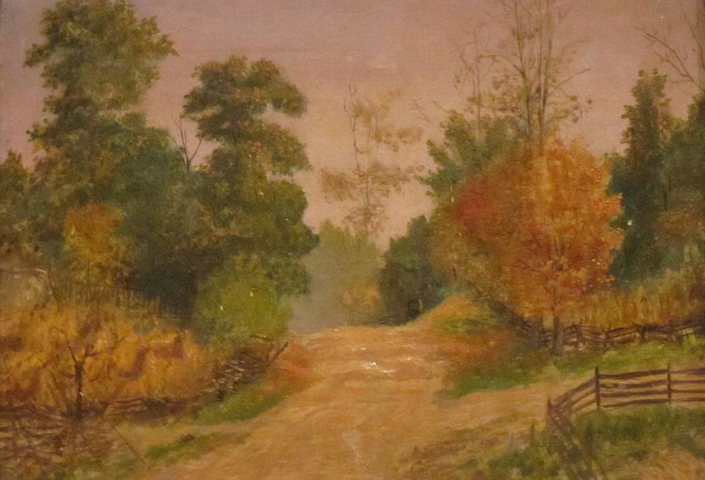 Autumn Landscape, South Main Street, Road to Kramers, vintage artwork by Edward Edmondson, 12x8" (A4) Poster