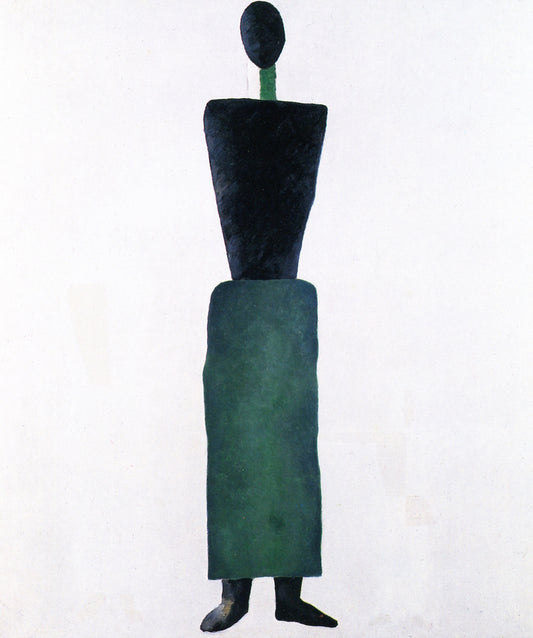 Suprematism, Female Figure, vintage artwork by Kasimir Malevich, 12x8" (A4) Poster