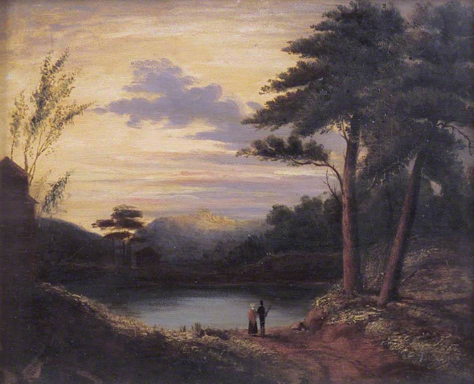 Lochside Scene, vintage artwork by Attributed to James Giles, A3 (16x12") Poster Print