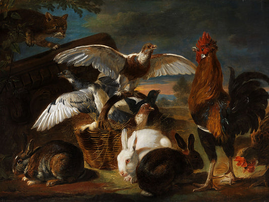 Allegory of vigilance, vintage artwork by David de Coninck, 12x8" (A4) Poster