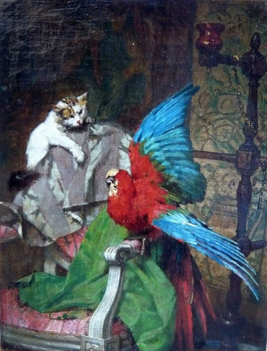 A small misunderstanding, vintage artwork by Emile Villa, 12x8" (A4) Poster