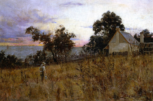 Heath Paddock, Hawthorn, vintage artwork by Frederick McCubbin, 12x8" (A4) Poster
