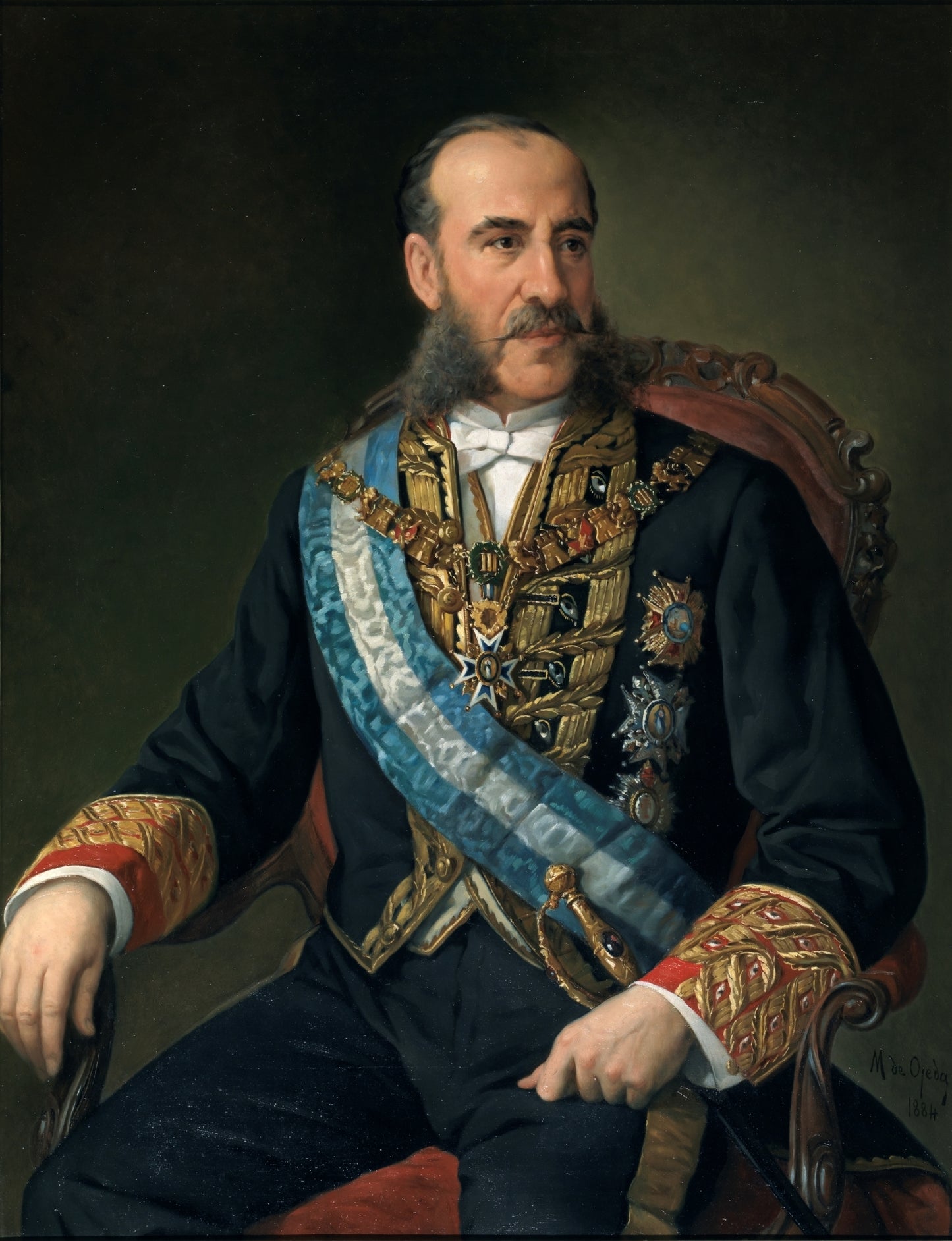 Minister Carlos Marfori, vintage artwork by Manuel Ojeda y Siles, 12x8" (A4) Poster