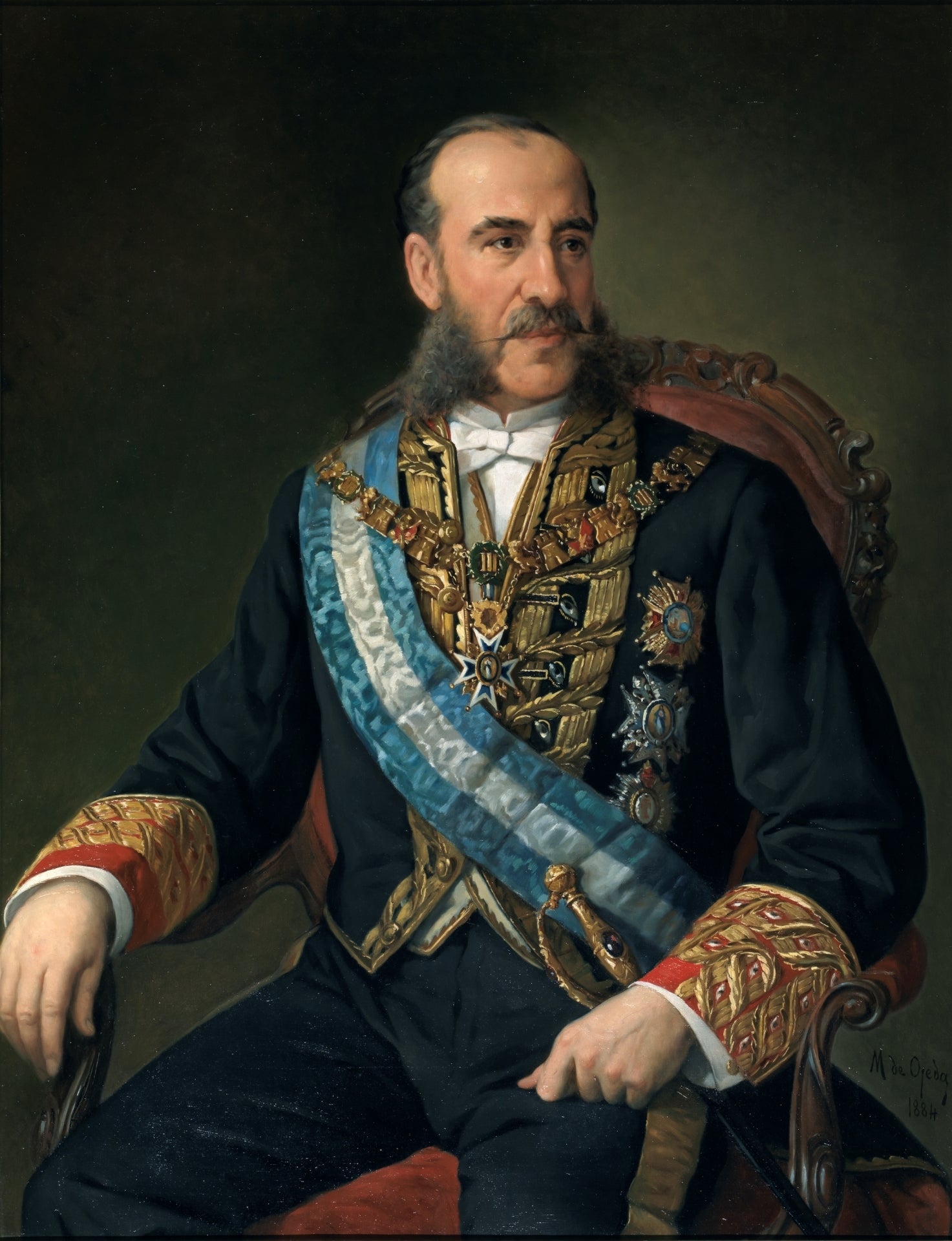 Minister Carlos Marfori, vintage artwork by Manuel Ojeda y Siles, 12x8" (A4) Poster