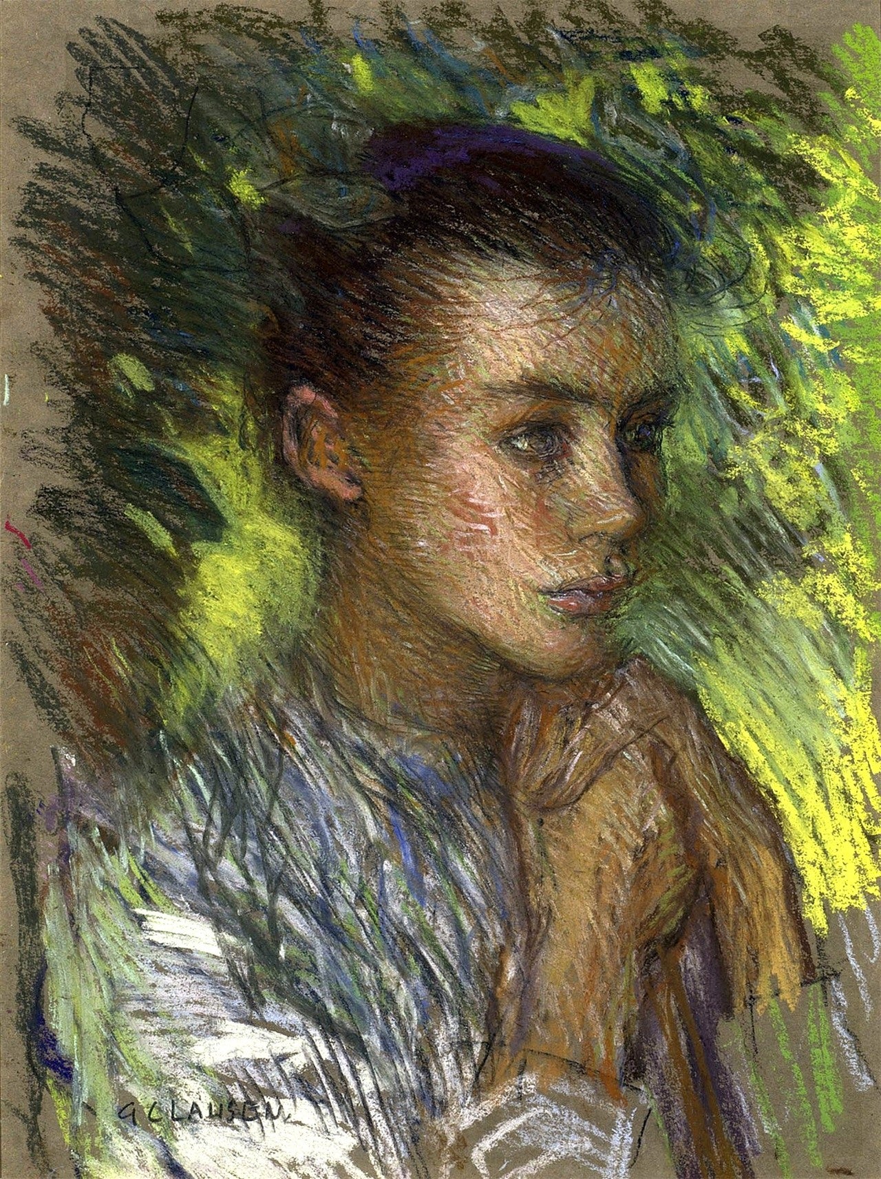 The Haymaker, a Study in Shadows, vintage artwork by Sir George Clausen, R.A., R.W.S., R.I., 12x8" (A4) Poster