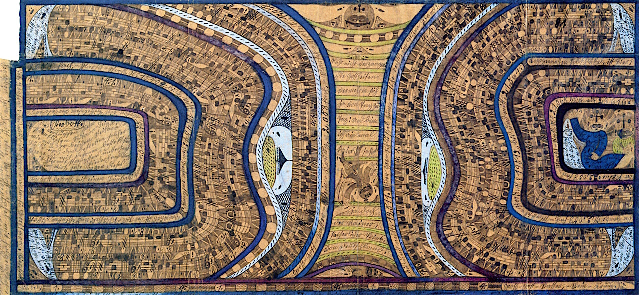 Great God-Father Wine Crafe, vintage artwork by Adolf Wölfli, 12x8" (A4) Poster