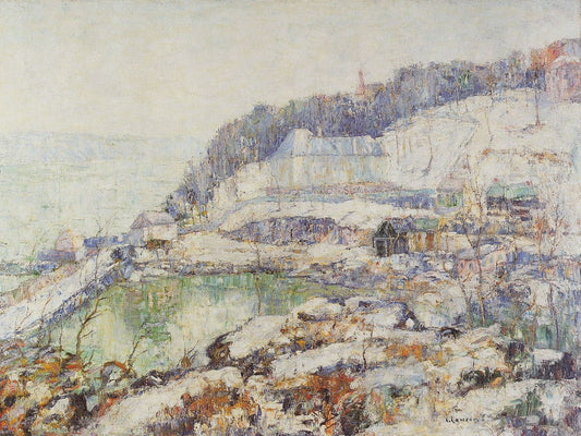 The Hudson at Inwood, vintage artwork by Ernest Lawson, 12x8" (A4) Poster