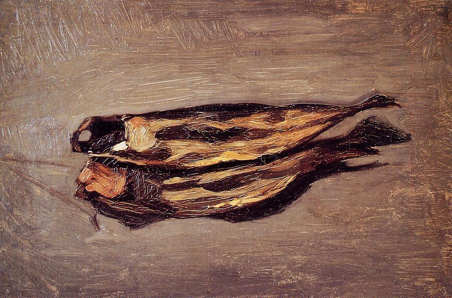 Two Herrings, vintage artwork by Jean Frederic Bazille, 12x8" (A4) Poster
