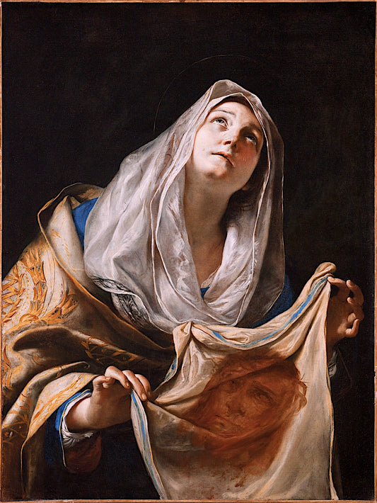 Saint Veronica with the Veil, vintage artwork by Mattia Preti, 12x8" (A4) Poster