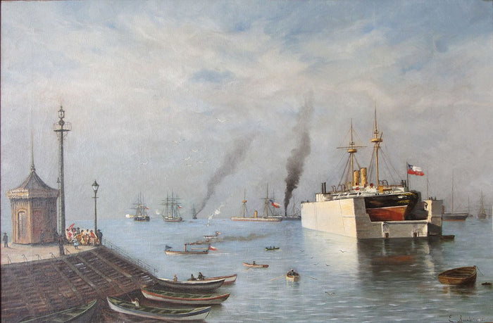 Old Pier by Enrique Swinburn Kirk,A3(16x12