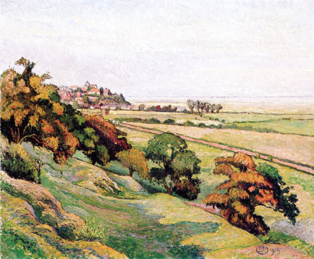 Rye from Cadborough, Sunset, vintage artwork by Lucien Pissarro, 12x8" (A4) Poster