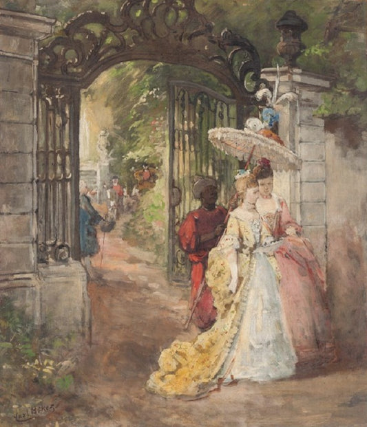 A Walk in the Park, vintage artwork by Carl Böker, 12x8" (A4) Poster