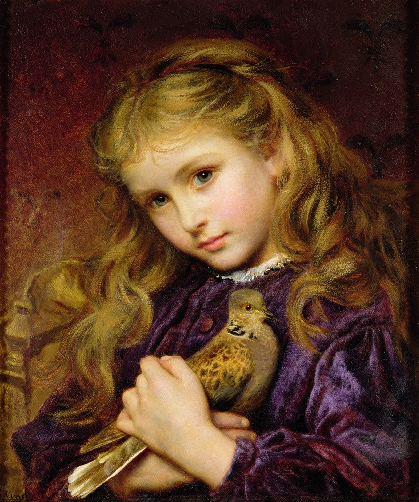 The Turtle Dove, vintage artwork by Sophie Gengembre Anderson, 12x8" (A4) Poster