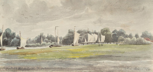 A Sailing Regatta near Berlin, vintage artwork by Franz Ludwig Catel, 12x8" (A4) Poster