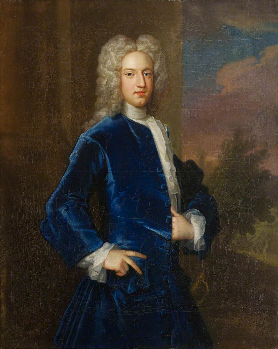 Sir John Dryden (1704-1770), 7th Bt of Canons Ashby , vintage artwork by Attributed to Enoch Seeman the Younger, 12x8" (A4) Poster