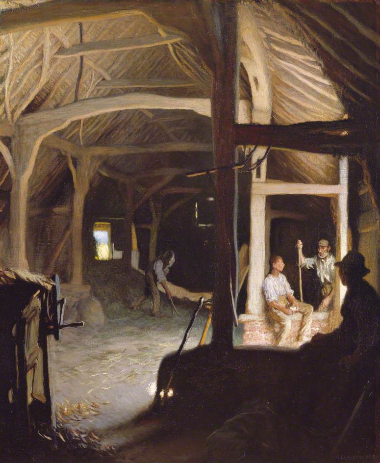 ior of an Old Barn by Sir George Clausen, R.A., R.W.S., R.I.,A3(16x12")Poster