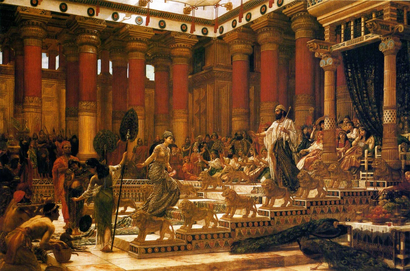 The Visit of the Queen of Sheba to King Solomon, vintage artwork by Sir Edward John Poynter, 12x8" (A4) Poster