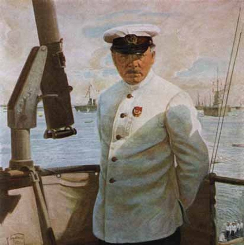 nt Voroshilov on Board the Marat Battleship by Isaak Brodsky,16x12(A3) Poster