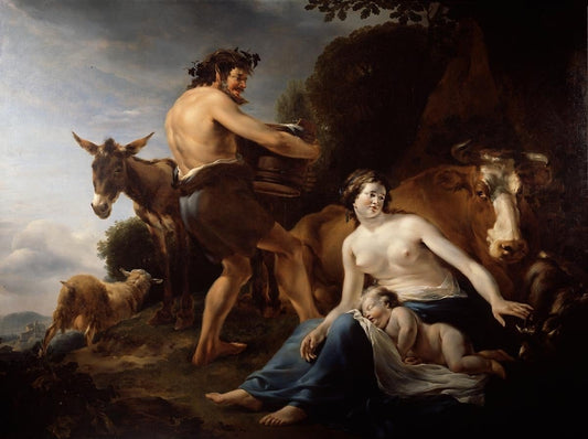 The Infancy of Zeus, vintage artwork by Nicolaes Berchem, 12x8" (A4) Poster