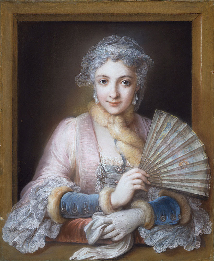 Portrait of the Marquise of Lamure, vintage artwork by Charles-Antoine Coypel IV, 12x8" (A4) Poster