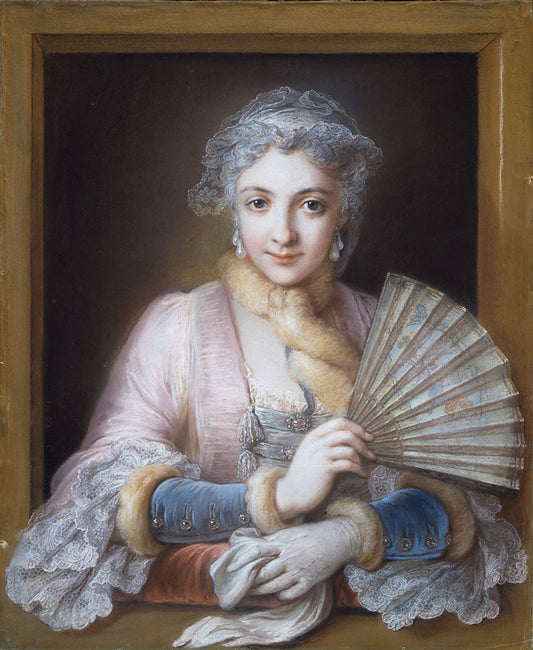 Portrait of the Marquise of Lamure, vintage artwork by Charles-Antoine Coypel IV, 12x8" (A4) Poster