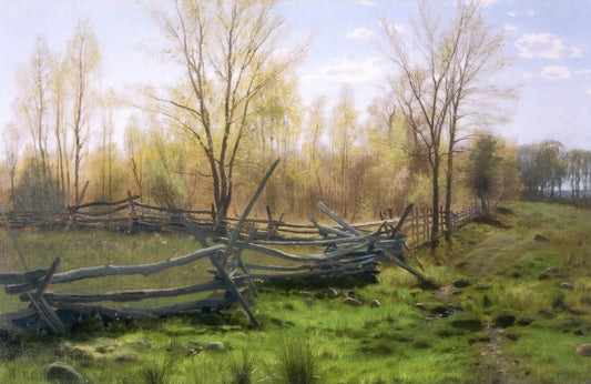 Springtime Woods and Pasture, vintage artwork by William Bliss Baker, 12x8" (A4) Poster